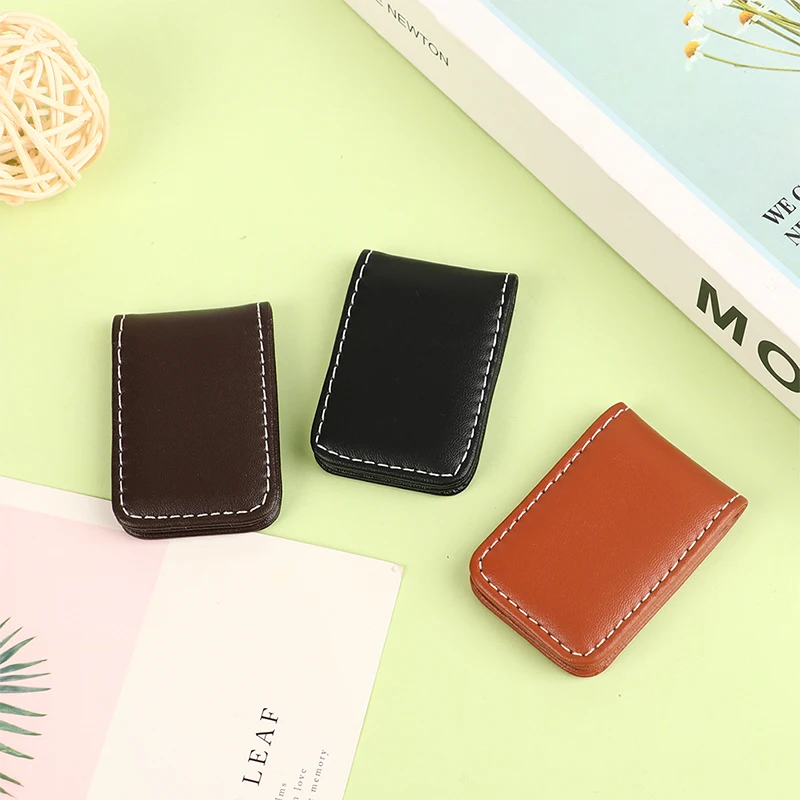 Credit Card Holder Synthetic Leather Wallet Metal Money Clip 1Pc Money Clip Wallet Slim Men Women Vintage Strong Magnet Money Clip Cow PU Leather Pocket Clamp Credit Card Cash Wallet
