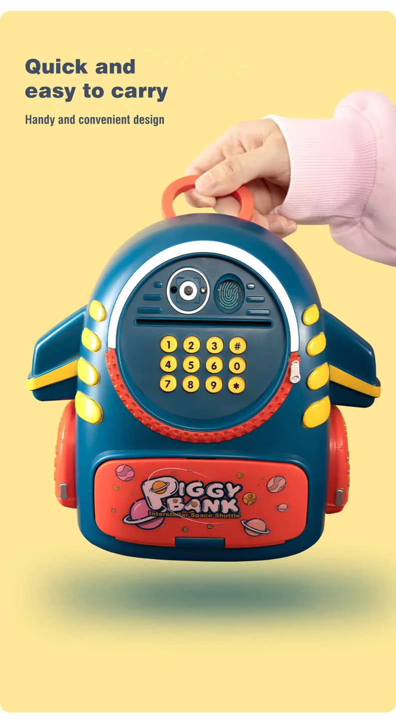 Piggy Bank Aerospace Schoolbag Money Box Toys for Kids Creative Electronic Coin Boxes Cash Safe Saving Birthday Party Child Gift