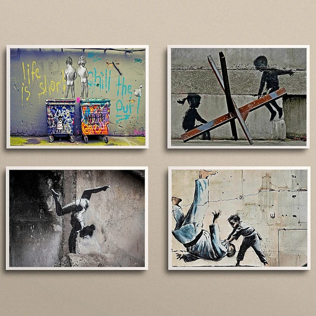 Banksy ucraina butin Poster Banksy ucraina Art Canvas Print Judo Banksy  Print Boy Beat cp Living Room Wall Decor senza cornice - AliExpress