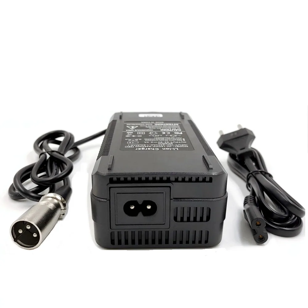 54.6V3A 충전기 48V 리튬 이온 리튬 배터리 팩 XLR 플러그 54.6V3A 충전기 용 54.6V 3A 전기 자전거 리튬 배터리 충전기