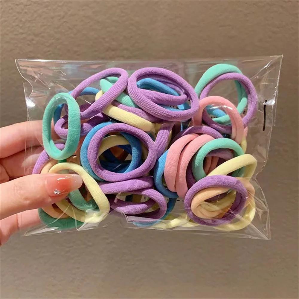 Hair Accessory 50/100pcs Black Hair Bands for Women Girls Hairband High Elastic Rubber Band Hair Ties Ponytail Holder Scrunchies