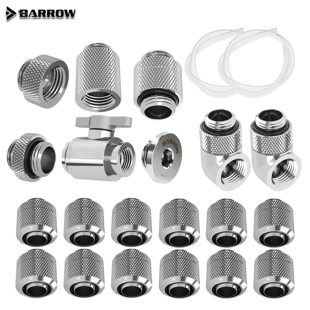 Barrow 10x13 mm Soft Tube Fitting Kit 10x16 mm Kit Adaptador de Mangueira para Acessórios de Refrigeração a Água Faça Você Mesmo Mod Black Silver White Gold - Imagem 2