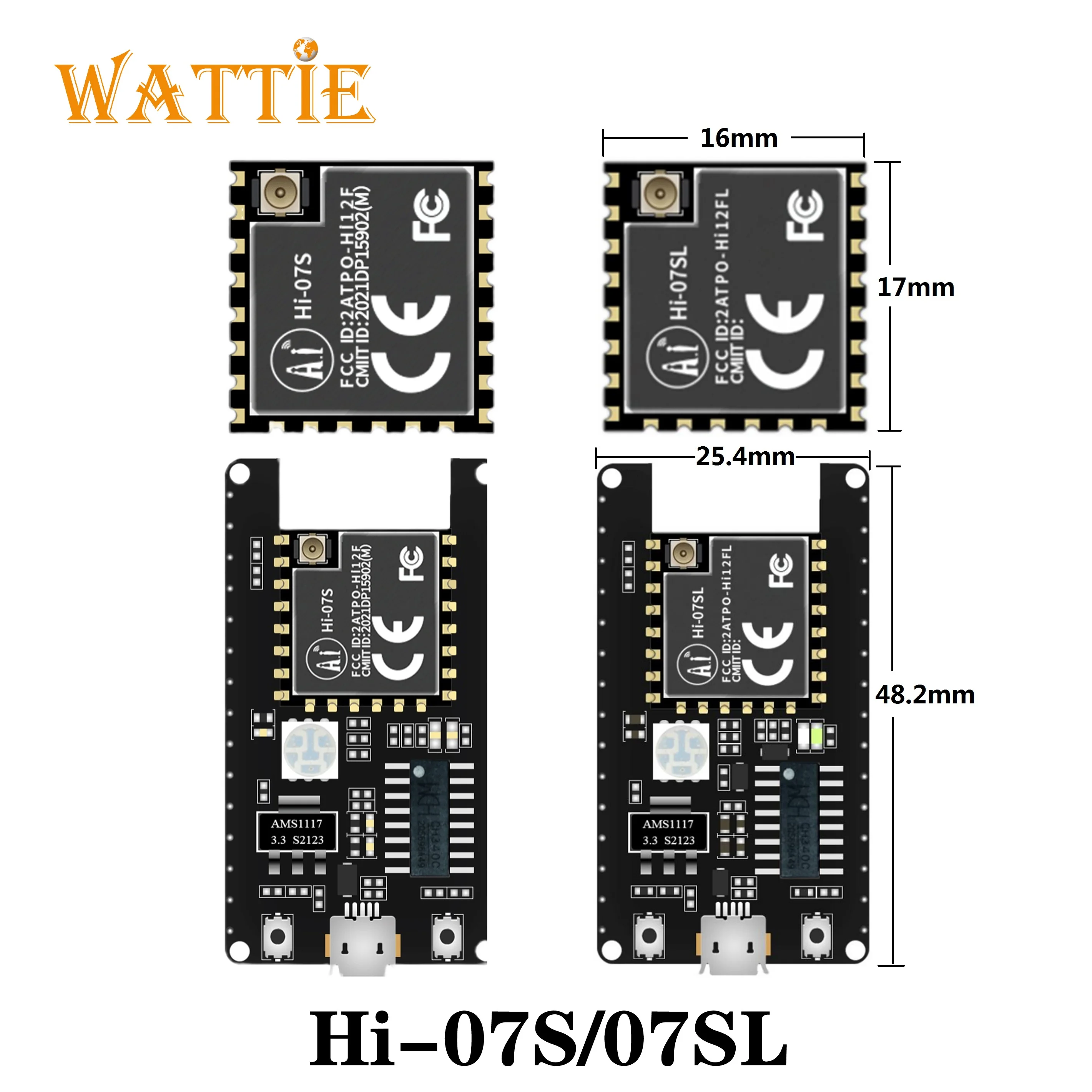 Hi-07S Hi-07SL Carry Hi3861 Hi3861L I-PEX 2.4G WIFI module 32bit microprocessor NodeMCU Hi-07S-Kit NodeMCU Hi-07SL-Kit