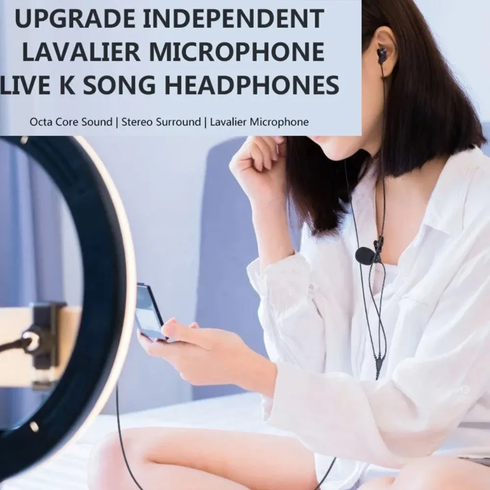 High-Fidelity Wired Earphones with Lavalier Microphone and Noise-Cancelling Technology