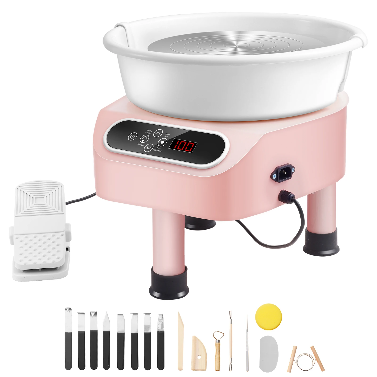 Electric Pottery Wheel Machine with Foot Pedal for Ceramic Creation