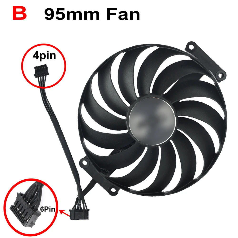 Placa de Vídeo Ventilador Mais Frio para Asus Rog Strix Rtx 3070 3080 3090 3060ti 3080ti 3090ti Gaming Rx6700xt Rx6800 Gpu fã 95 mm Cf1010u12s - Imagem 4