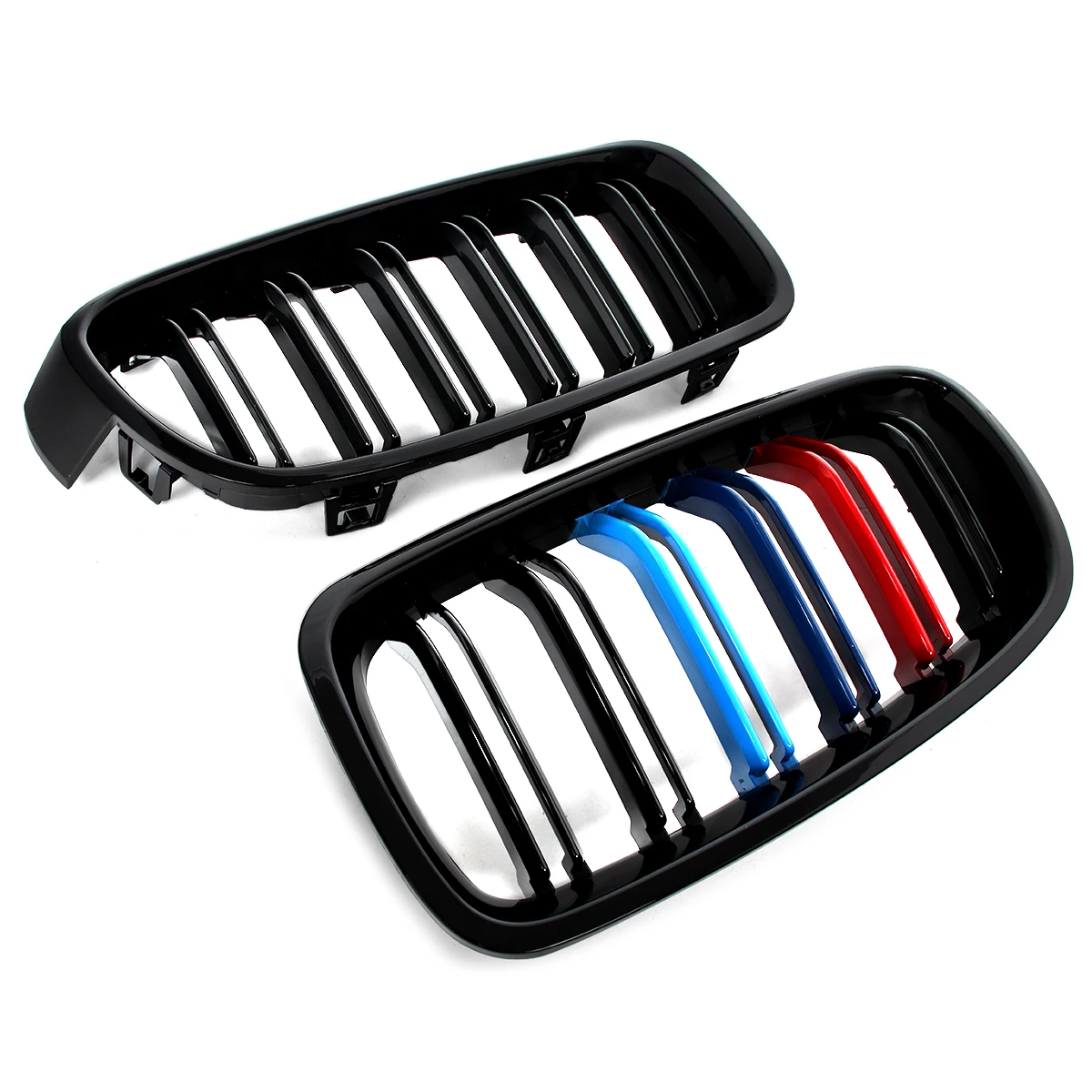 Gloss Black M-Color Kidney Grille Grill for BMW 2012-2018 F30 Sedan F31 Touring 3-Series 328i 335i Dual Line Grille Car Styling