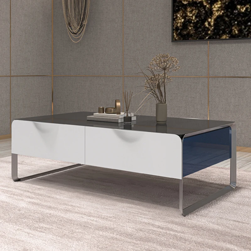 

Итальянский чрезвычайно Простой прямоугольный журнальный столик в гонконгском стиле Стандартный чайный столик из нержавеющей стали для гостиной