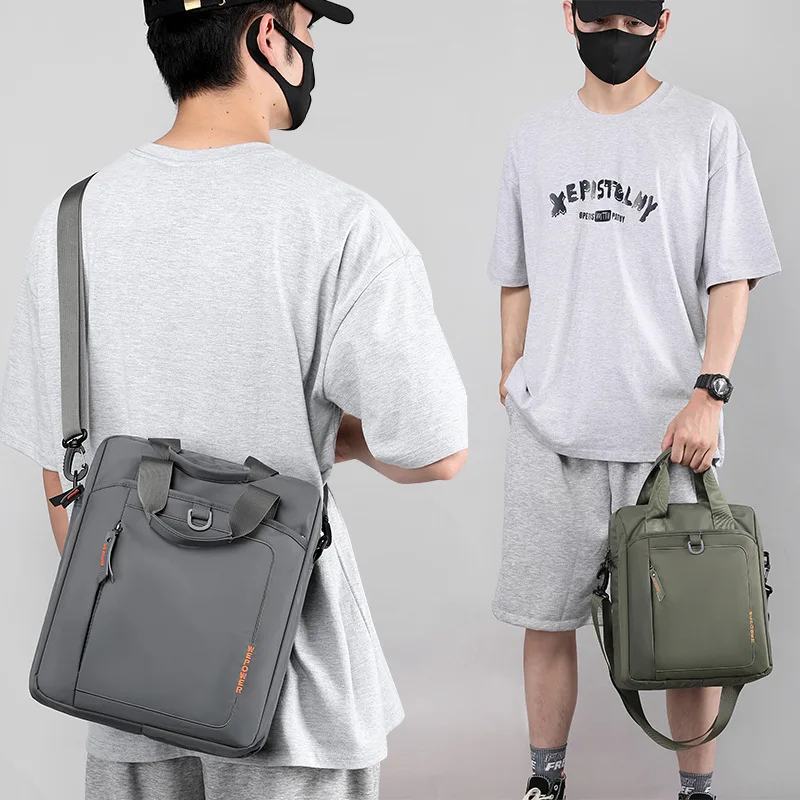  Men's Tote Bag Laptop A4 Shoulder Bag Nylon Messenger Bag  Crossbody Purse Waterproof for Business Travel Work Outdoor (Small) :  Electronics