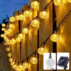 Luces de Cadena Solares Impermeables Radiantes - 100 LED Esferas de Cristal Decorativas
