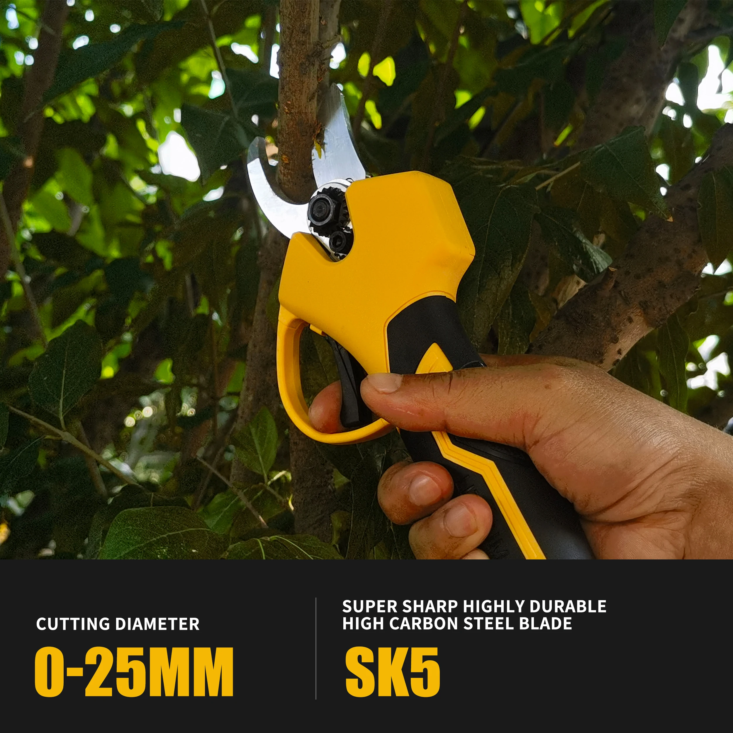 25mm Brushless Cordless Electric Pruning Shears Electric Scissors For Gardening & Tree Trimming Power Source Battery