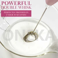 ONEKA mousseur à lait fabricant de mousse à main pour Latte Mini fouet café Cappuccino Frappe Matcha chocolat chaud batteur à oeufs mélangeur de boissons 3