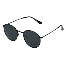  NIEEPA Retro Round Polarized Sunglasses Men Brand Designer Sun Glasses Women Alloy Metal Frame Black Lens Eyewear Driving UV400 