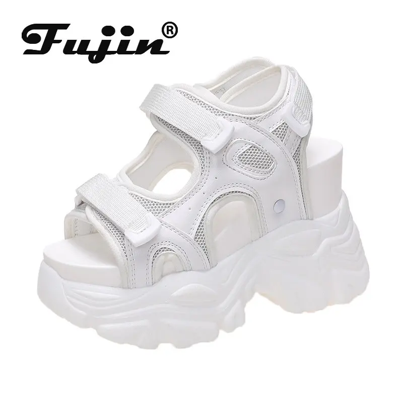 

Fujin/Брендовые женские босоножки; Новинка 2020 года; Модная женская повседневная обувь; Женская обувь на танкетке с ремешком и пряжкой; Обувь на платформе 5 см; Летние сандалии
