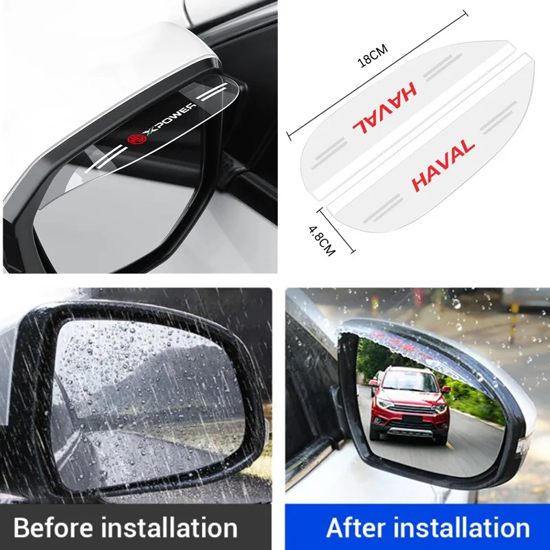 2pcs Car Side Rear View Mirror Rain Eyebrow Visor Look Sun Shade For Hyundai I20 I30 Ix35 Tucson