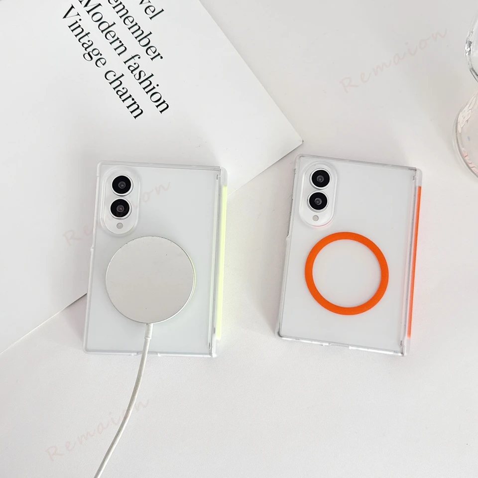 Clear Matte Classic Magnetic Phone Case - Cute Luxury Shockproof Cover