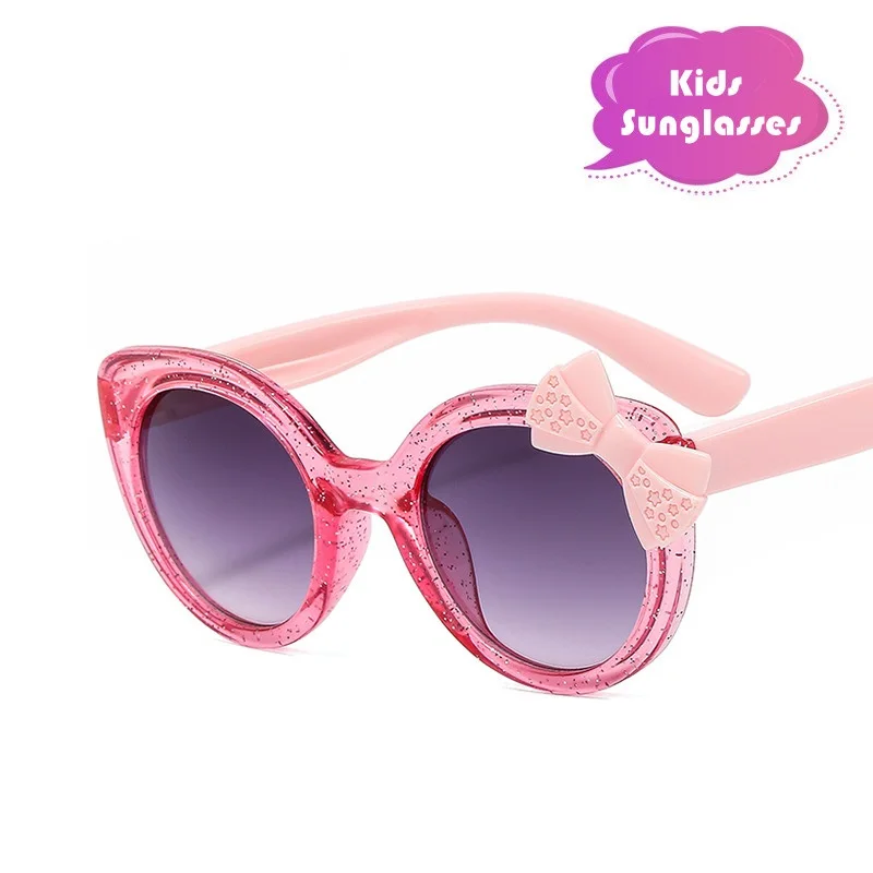 2023 Lovely Cat Eye Children Sunglae Peronality Bowknot Sun Glae Kid Cute Baby Eyewear Trend Girl Boy_voghion.com