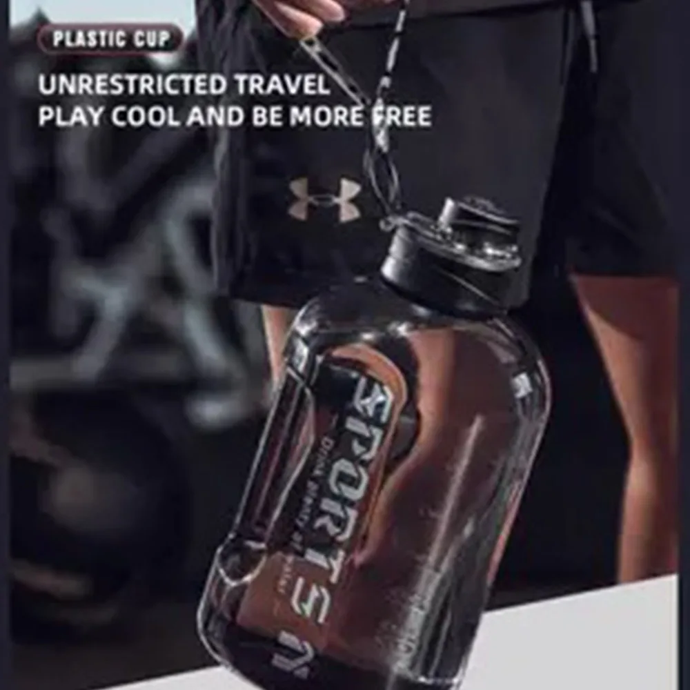 대용량 휴대용 누출 방지 컵, 피트니스 컵, 빨대 포함, 1700ml, 2700ml, 4000ml
