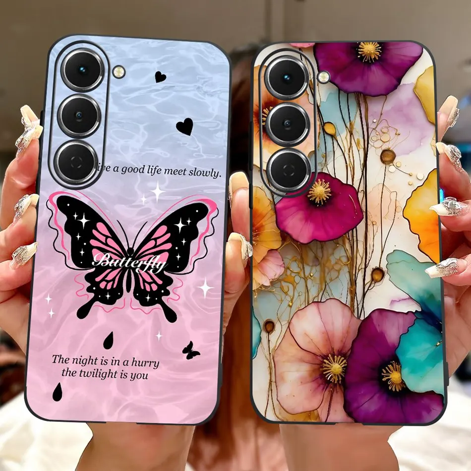 Elegant Floral Butterfly Phone Case - Soft Silicone TPU Cover