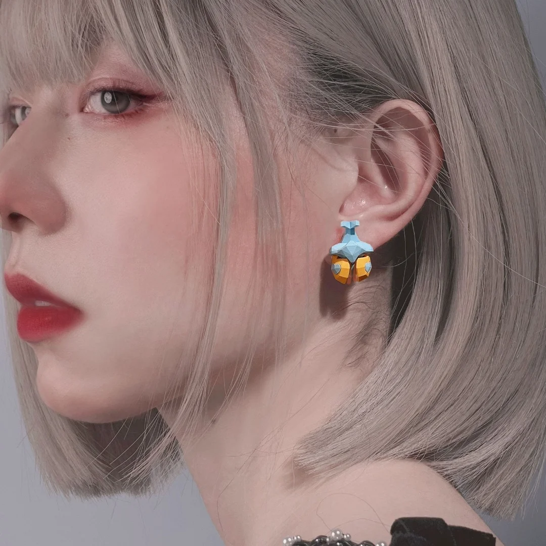 Beetle Pink Earrings Asymmetric Fashion Personality Cute Cartoon Animal Earrings for Women