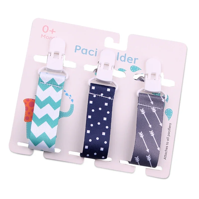 Pacifier Clip 3Pcs/Set Baby Pacifier Chain Dummy Nipple Holder Cartoon Print Child Soother Holder