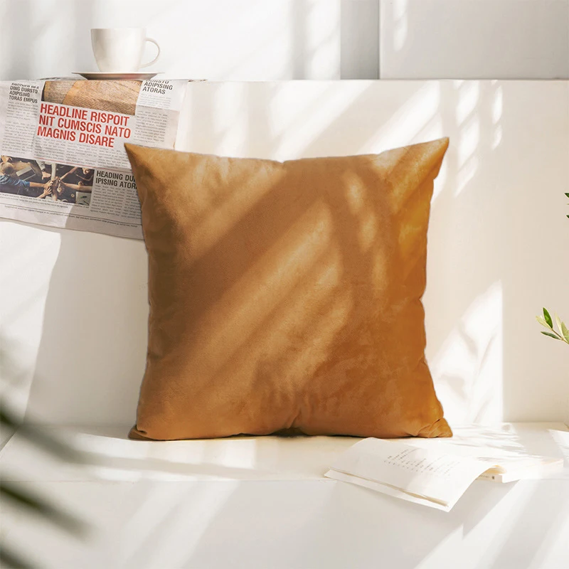 Velvet Decorative Cushion Cover for Home and Car - 45x45 cm Pillowcase