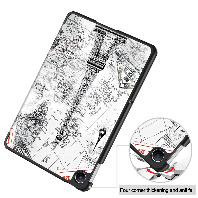 Enhanced Product Title: Stylish Magnetic Tri-Fold Stand Case with Hard PC Back and Artistic Design