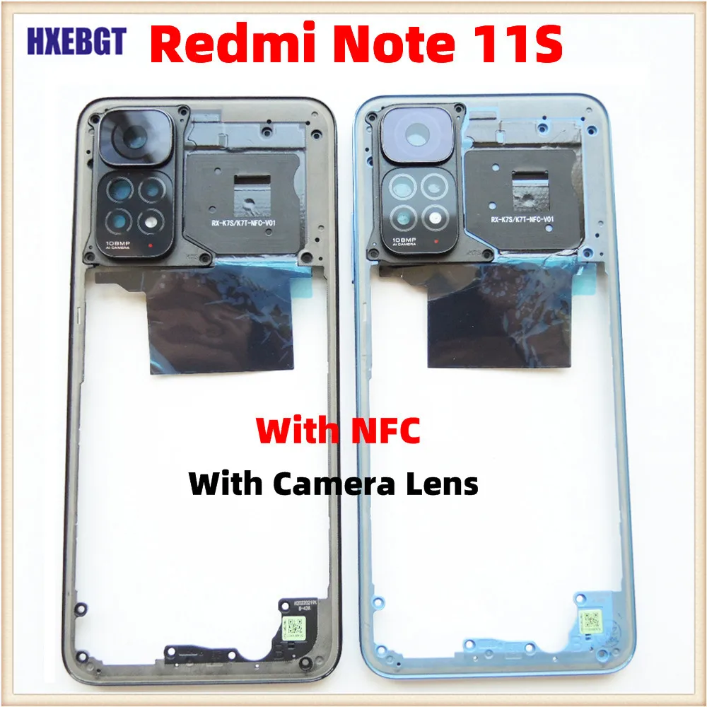 

Original Middle Frame For Xiaomi Redmi Note 11S Global Version With Volume Button Front Housing Middle Bezel Chassis Shell Parts