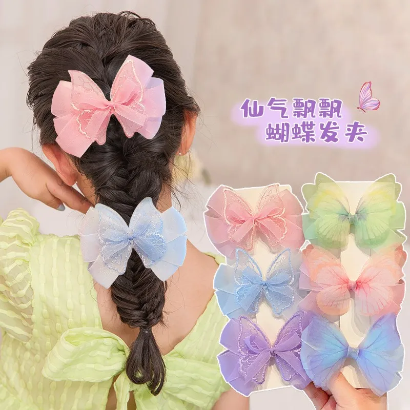 

Детская сетчатая заколка для волос с вышивкой и бантом, маленькая девочка, Милая принцесса, модный головной убор, зажим для волос, головной убор для девочек