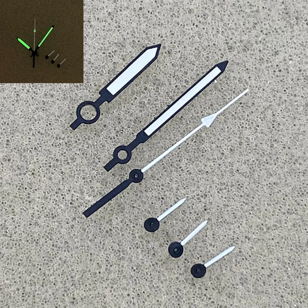 

6 PCS Black-white Watch Hands Green Luminous Pointers Fit for Japanese VK63 Movement Modification Accessories