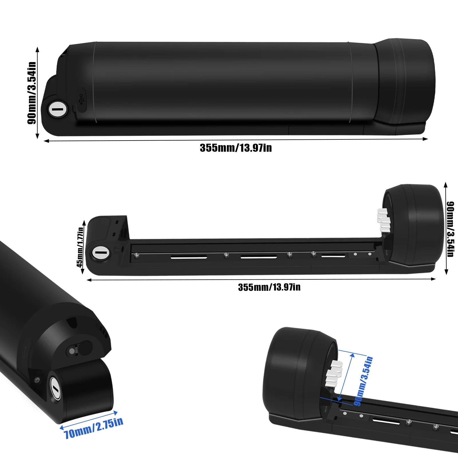 Premium 21-Piece Ebike Battery Downtube Case with Holder