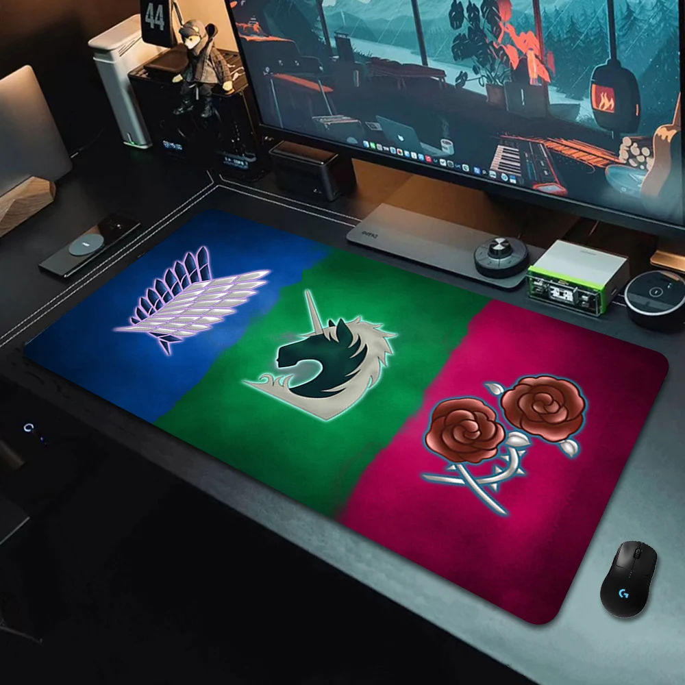 Xxl Computer Mousepad Attack On Titan Anime Large Lock Edge Mouse Pad Gaming Padmouse Gamer Tastiera Per Laptop Tappetini Per Mouse Hd Tappeto