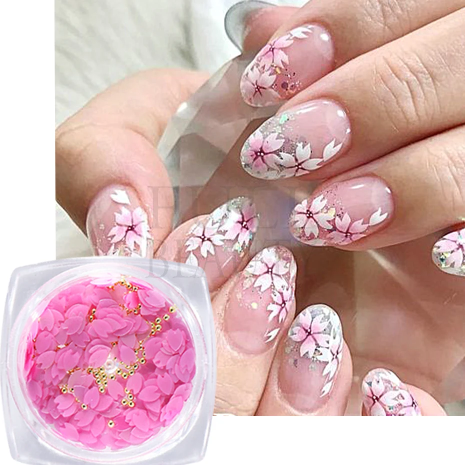 Cherry Blossom Sakura Petal Leaf Nail Art Pink Glitter 50g, 3D, White/Pink  Body Art Flakes For Manicure, Paillettes, Flowers, And Charms From  Goodlookings, $7.53 | DHgate.Com