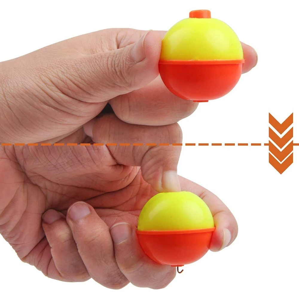 5Pcs Fishing Bobber Hard Plastic Fishing Floats Bobbers Push Button Round  Buoy Floats Bobber for Fishing Tackle Accessories