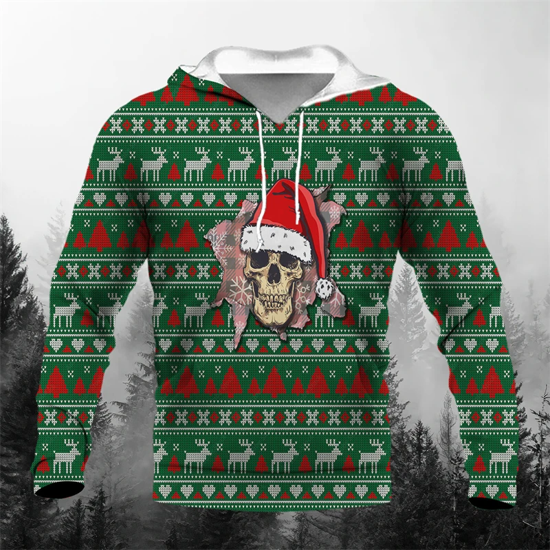 

Vintage Christmas Hoodies Men Hoodie 3D Printed Men's Clothing Trend Personality Oversized Sweatshirts Male Festive y2k Clothes