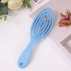 Revitalizing Curly Hair Detangling Brush with Soft Bristles for Salon - Quality Results (Blue)