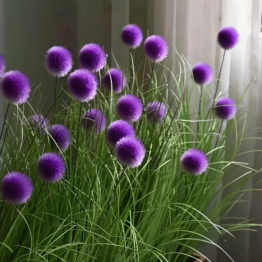 5pcs Purple Bulbous Grass Artificial Plants,Suitable for Home Decoration, Festival Party Decoration,Courtyard Garden Decoration 5