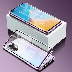 Ultimate 360° Protection Magnetic Phone Case with Tempered Glass and Camera Lens Cover for Honor 70 Pro (PURPLE)