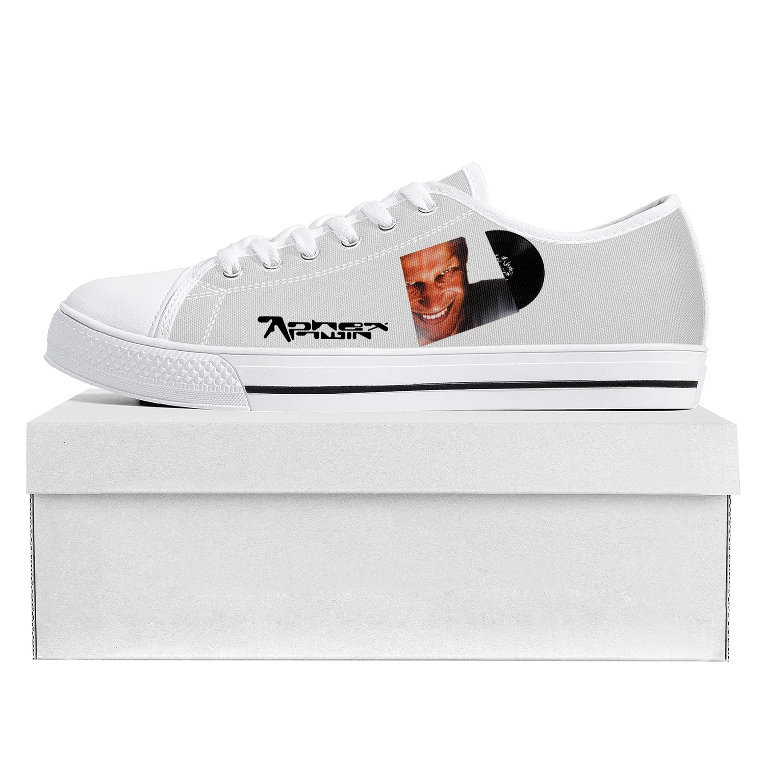 

Aphex Twin Electronic Music DJ Mixer Low Top High Quality Sneakers Mens Womens Teenager Canvas Sneaker Couple Shoes Custom Shoe