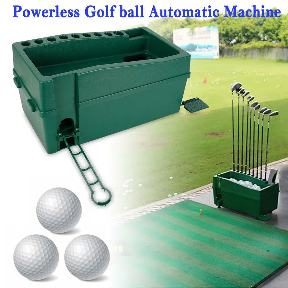 Club Organizer Golf Ball Dispenser Auto Tee Up Machine W/ Cue Holder Green Automatic Golf Ball Dispenser Golf Ball Pitching