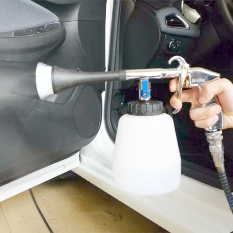 Car Interior Cleaning Gun Portable Dust Blowing Machine Hign Wind Speed Tornado Finger Pull Air Blowing Gun With Brush