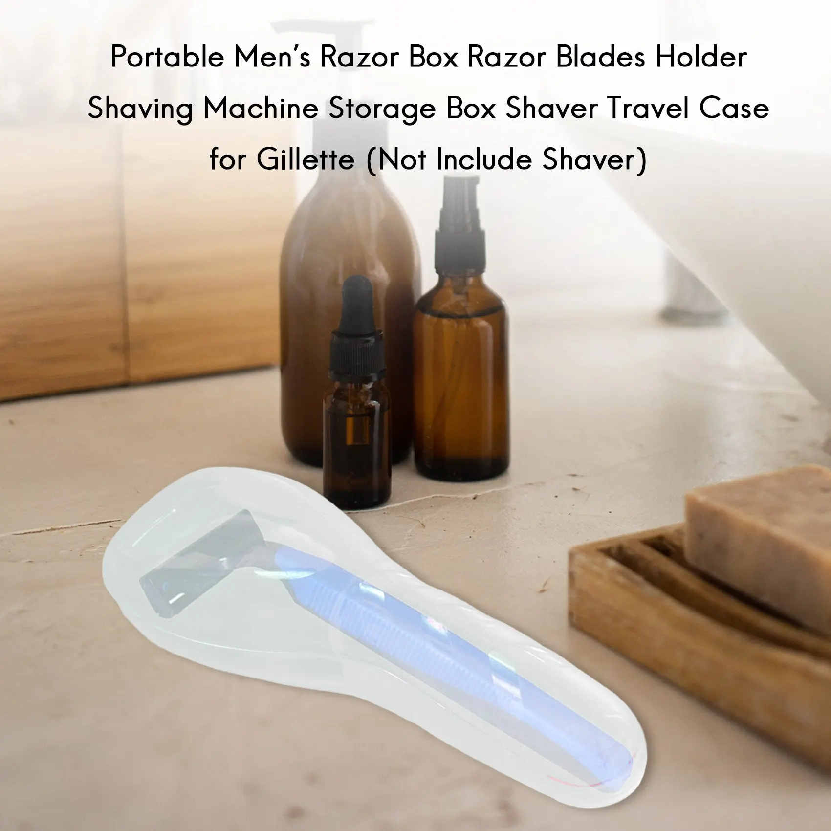 razor holder razor storage box portable razor storage box for Gillette razor blades holder shaving machine travel case for Gillette (Not Include Shaver)