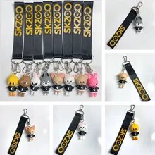 

KPOP Stray Kids Cartoon Keychain Skzoo Doll Keychain Pendant Mobile Phone Rope Bag Accessories Key Ring New Korean Fashion Gifts