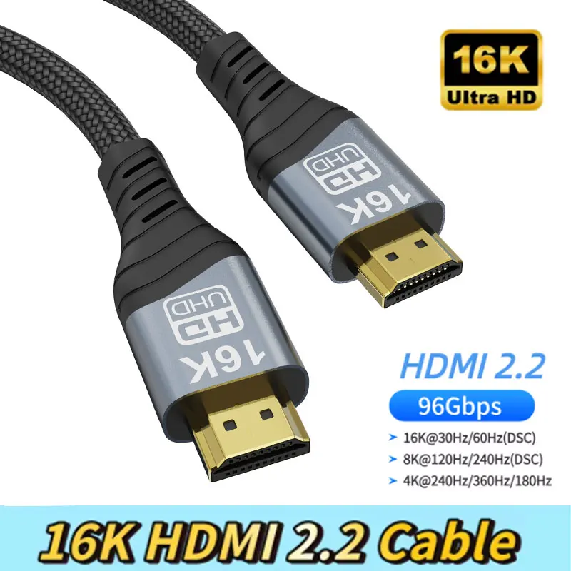 Ultra-High Speed HDMI Cable with 96Gbps Bandwidth, Supports 8K@120Hz and 4K@240Hz, Available in 3m and 5m Lengths