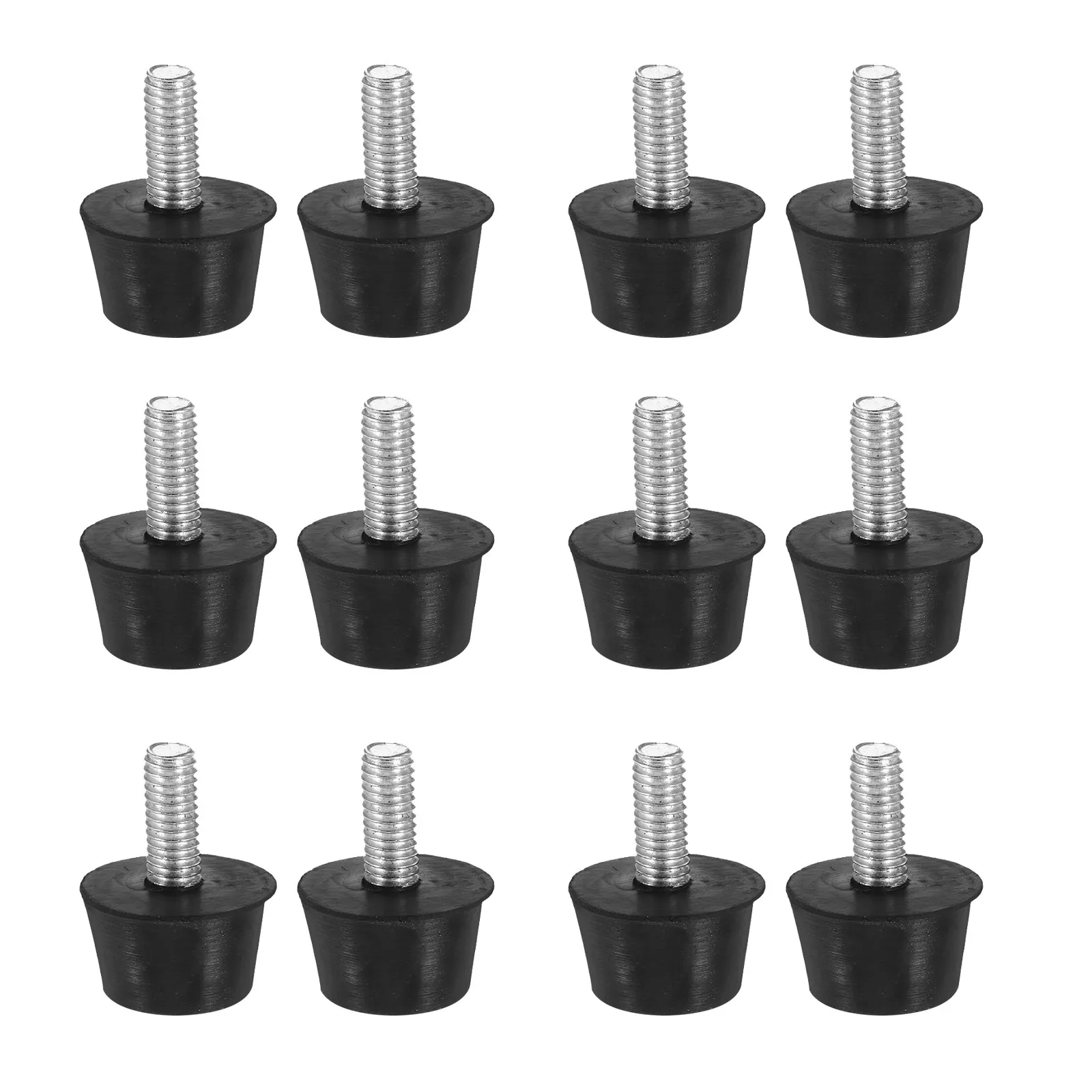 12pcs 조정 가능한 가구 레벨링 피트 M6 나사 고무 팁 테이블 의자 소파 미끄럼 방지 바닥 보호 나사형