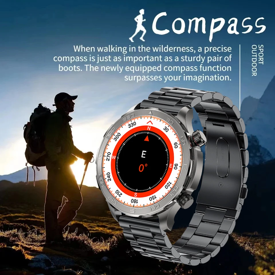 2025 New GPS NFC Smart Watch Men 360*360 AMOLED Screen Heart Rate Bluetooth Call IP68 Waterproof Man Smartwatch For Android IOS