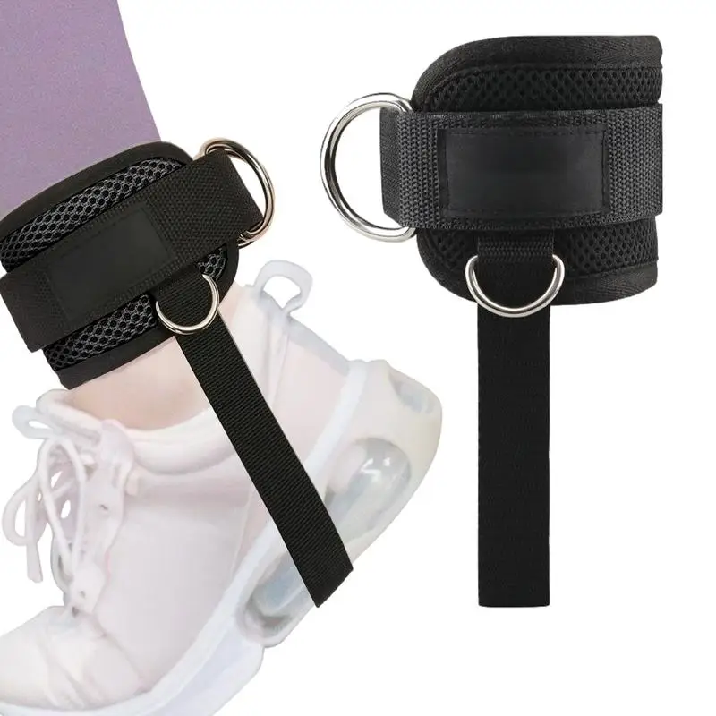 

Регулируемые ремни на щиколотку для тренажерного зала, ремни на щиколотку для кабеля, двойные D-образные кольца, фитнес-манжеты на щиколотку, застежка на манжеты для тренировок