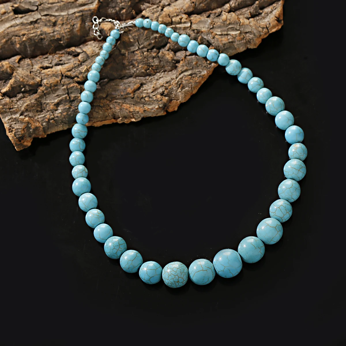 Gypsy Boho Round Turquoises Necklace For Women Collares Statement Jewelry Indian Necklaces Pendants