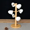 Bamboo Mug Hanging Display Rack Drinkware Shelf With 6 Hooks Tree Shape Wood Coffee Tea Cup Storage Holder Stand 4