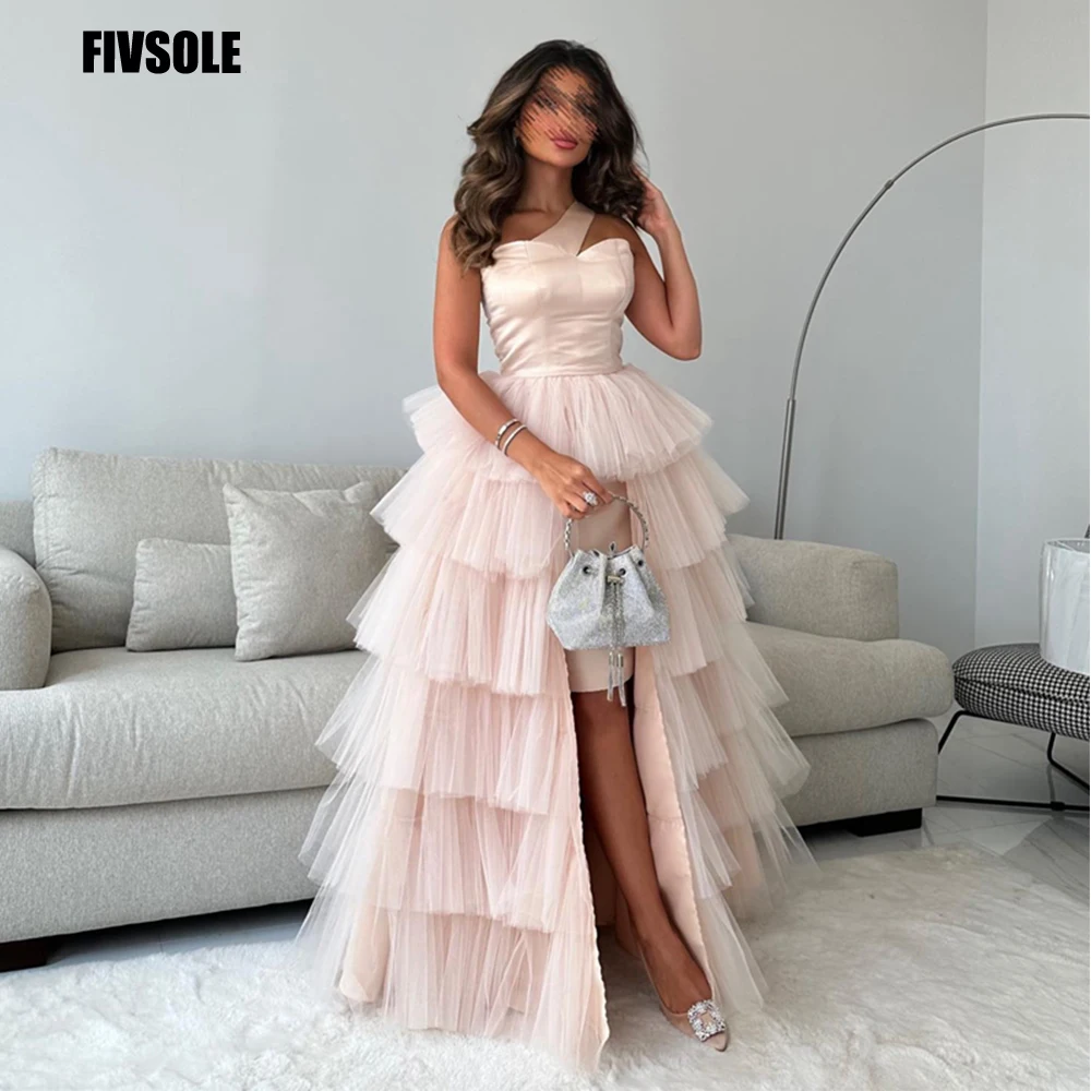 

Fivsole A-line Leg Slit Tulle Evening Dresses Long Saudi Arabia Vestidos De Fiesta Elegantes Para Mujer 2023 Dubai Party Dresses